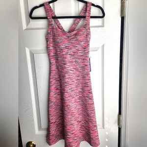 Mondetta NWT XS Space Dye A Line Dress Pink Combo Lightweight Athletic Wear